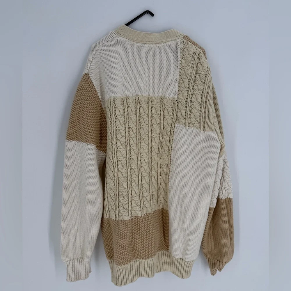 Kith Men’s Patchwork Durum Heavyweight Knit Old Money Cardigan In Neutral